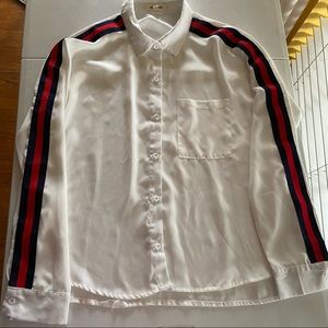 Miss Selfie White Long Sleeve Blouse (M)